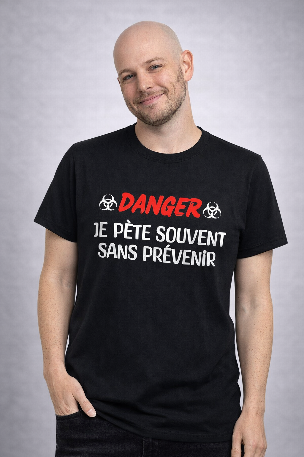 T shirt humour Danger je pète souvent